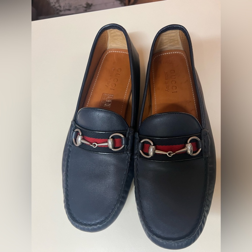 Men’s navy Gucci Drivers